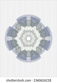 Blue and green passport style rosette