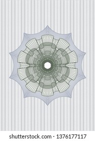Blue and green passport style rosette