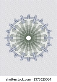 Blue and green passport style rosette