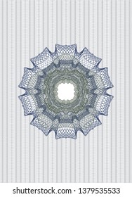 Blue and green passport style rosette