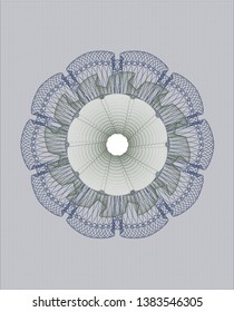 Blue and green passport style rosette. Vector Illustration. Detailed.