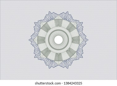 Blue and green passport style rosette. Vector Illustration. Detailed.