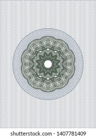 Blue and green passport style rosette. Vector Illustration. Detailed.