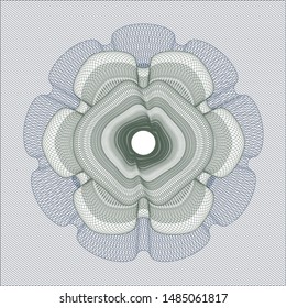 Blue and green passport style rosette. Vector Illustration. Detailed.