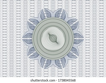 Blue and green passport style rosette. Vector Illustration. Detailed. 