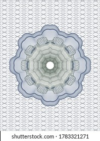 Rosette estilo pasaporte azul y verde. Ilustración vectorial. Detallado. 