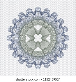 Blue and green passport style rossete