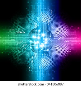 blue green pink Light Abstract Technology background for computer graphic website internet and business. circuit. illustration. digital. infographics. binary code background. www. vector.one. zero.