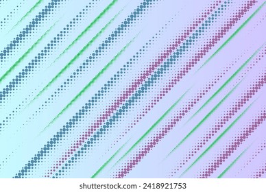 Blue green pink lines halftone elements on abstract background