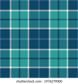 Blue and green plaid seamless pattern