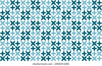 blue green plus cross seamless pattern with cross, X cross geometric repeat pattern subtle seamless blue and light blue background design on fabric printing or wallpaper or packing print checkerboard