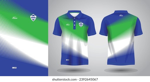 Blaue und grüne Polosportsublimationsschablone