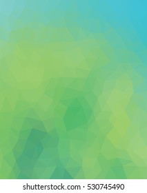 Blue and green polygonal illustration with triangle. Geometric background.