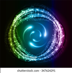 blue green purple Light Abstract Technology background for computer graphic website internet business.circuit. vector illustration. Security. Nuclear, proton, neutron, nucleus. atom. molecular.Spark
