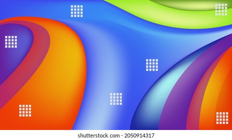 Blue green purple and orange curves background nice for wallpaper bannerand card