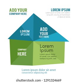 Blue and green real estate icon - illustration