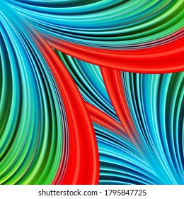 
Fondo abstracto de diseño azul, verde y rojo. Líneas suaves del vector