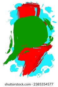 Burbuja del discurso de graffiti azul, verde y rojo. Resumen moderno Mensajería señas decoración de arte callejero, Icono de discusión realizado al estilo de pintura urbana.