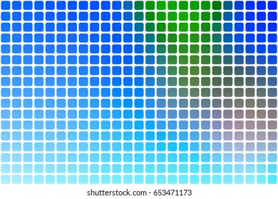 Blue green red vector abstract mosaic background with rounded corners square tiles over white
