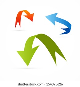 Blue, Green, Red Vector Arrows Set 