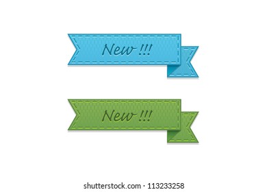 Blue and green retro ribbons