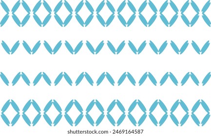 blue green ribbon wave diamond cross x letter on white background, seamless pattern with repeat blue waves as horizontal strip line, replete image design for fabric printing patter
