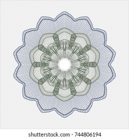 Blue and green rosette