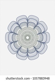 Blue and green rosette. Linear Illustration.