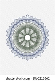 Blue and green rosette. Linear Illustration.