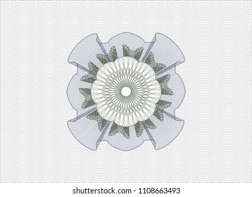 Blue and green rosette. Linear Illustration.