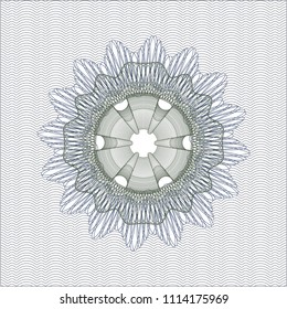 Blue and green rosette. Linear Illustration.