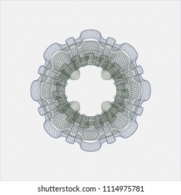 Blue and green rosette. Linear Illustration.