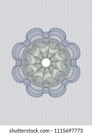 Blue and green rosette. Linear Illustration.