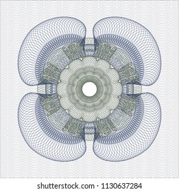 Blue and green rosette. Linear Illustration.