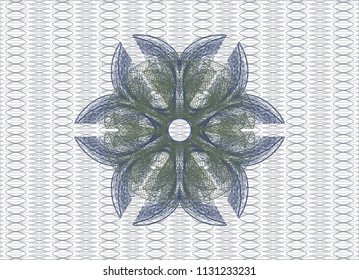 Blue and green rosette. Linear Illustration.