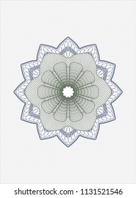 Blue and green rosette. Linear Illustration.