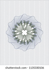Blue and green rosette. Linear Illustration.