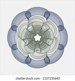 Blue and green rosette. Linear Illustration.