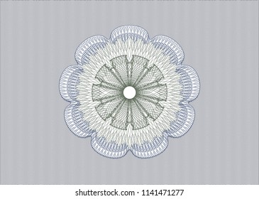 Blue and green rosette. Linear Illustration.