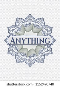 Blue and green rosette. Linear Illustration with text Anything inside