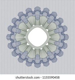 Blue and green rosette. Linear Illustration.