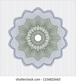 Blue and green rosette. Linear Illustration.