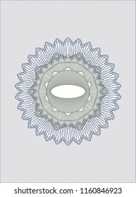 Blue and green rosette. Linear Illustration.