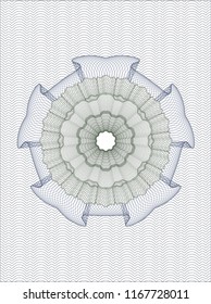 Blue and green rosette. Linear Illustration.