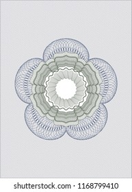Blue and green rosette. Linear Illustration.