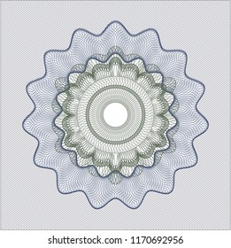 Blue and green rosette. Linear Illustration.