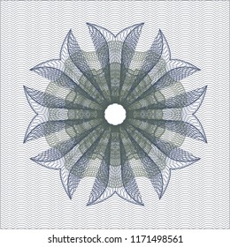 Blue and green rosette. Linear Illustration.