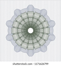 Blue and green rosette. Linear Illustration.