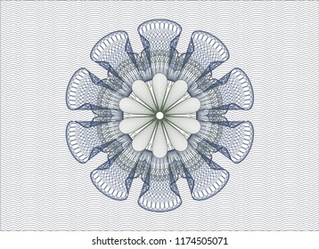 Blue and green rosette. Linear Illustration.