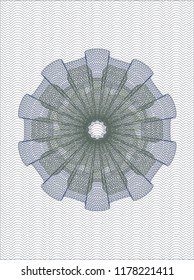 Blue and green rosette. Linear Illustration.